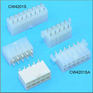 CW4201S, CW4201SA 0.165"(4.20mm) Pitch Power Dual Row Connectors Wafer